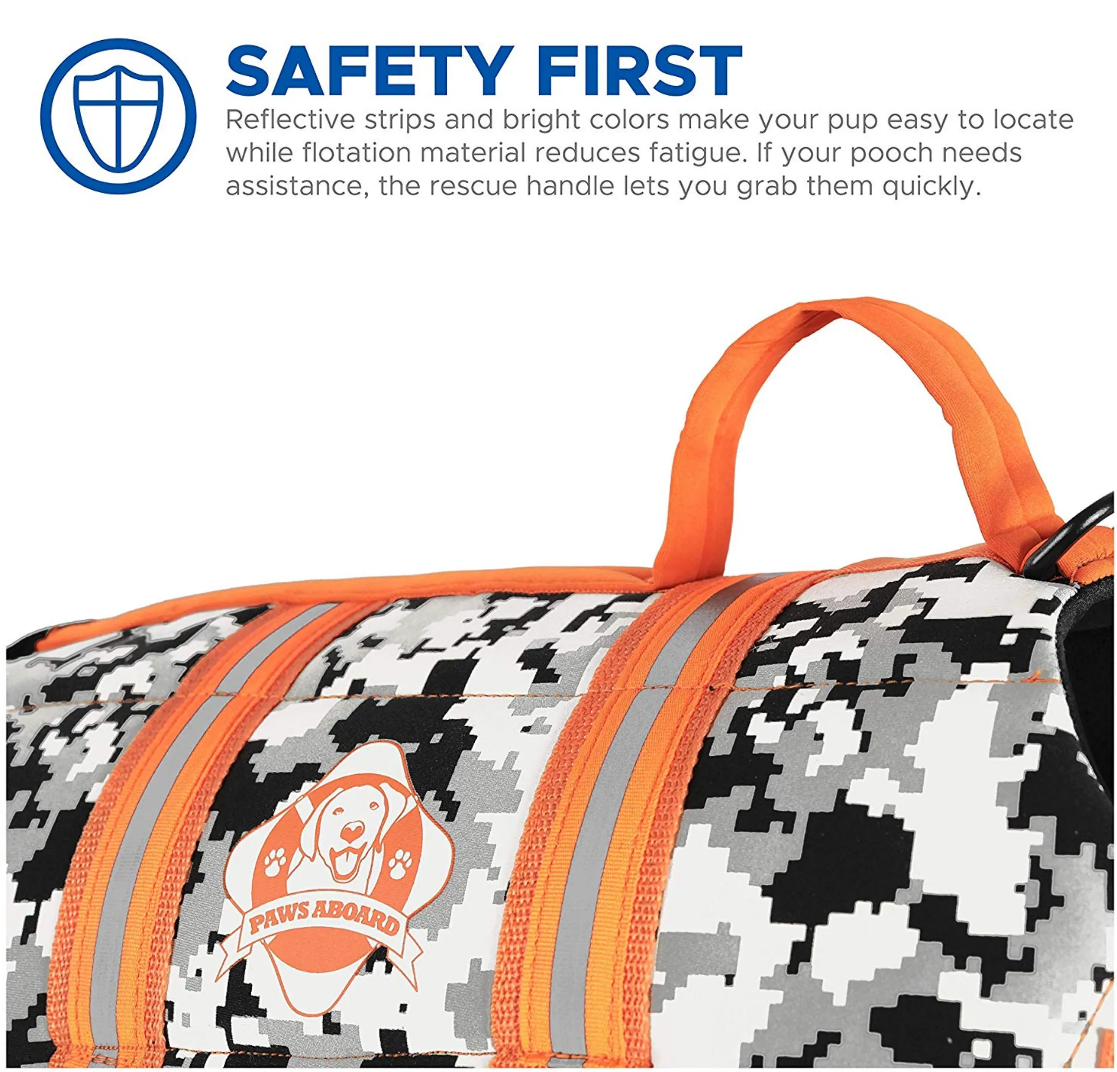 Dog Life Jacket ~ Black/White Camo